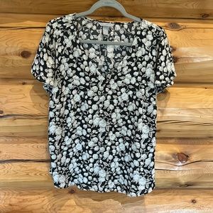 H&M Black Floral Top Size Large